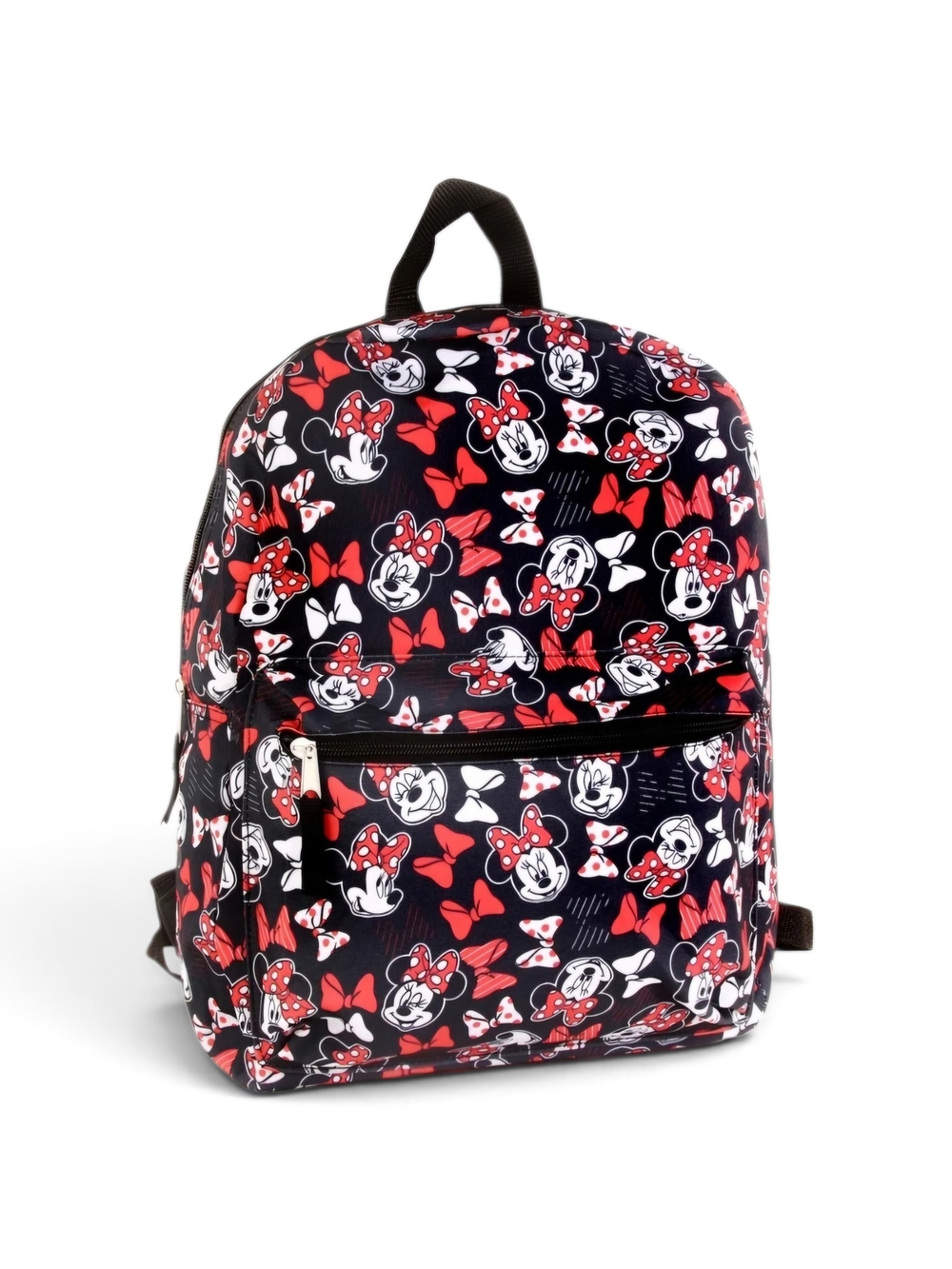 Kids Black & Red Character Print Backpack 16" - Minnie Mouse Style